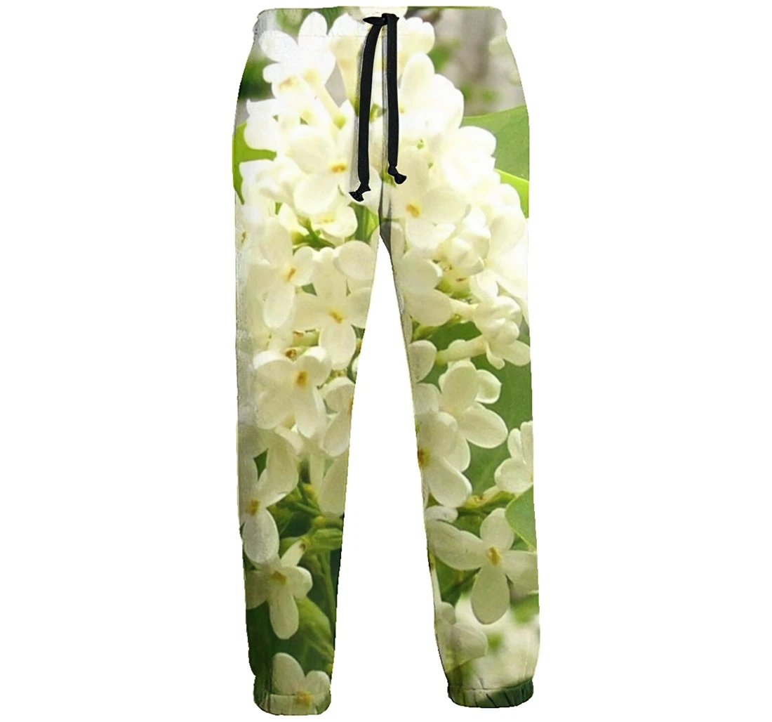 White Flower Jogger Pants 3d Sweat Pants Hip Hop Garment Unisex Spring Sweatpants Sweatpant
