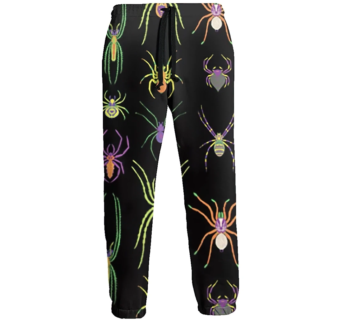Spiders Men's Colored Flowers Casual Hip Hop Trousers Length Jogger Pants Baggy Drawstring Sweatpants With Pockets Sweatpant