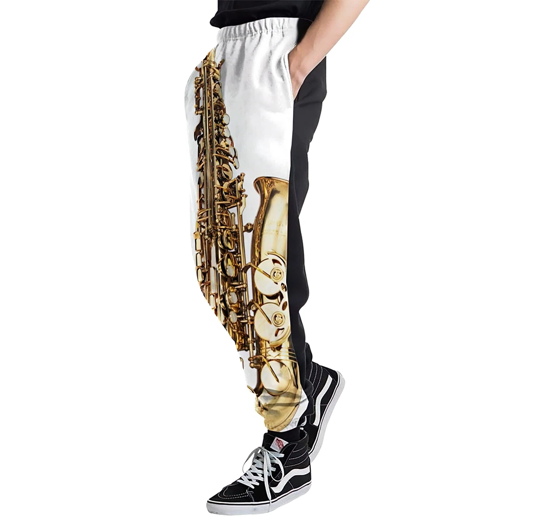 Saxophone Casual Hip Hop Trousers Length Jogger Pants Baggy Drawstring Sweatpants With Pockets Sweatpant