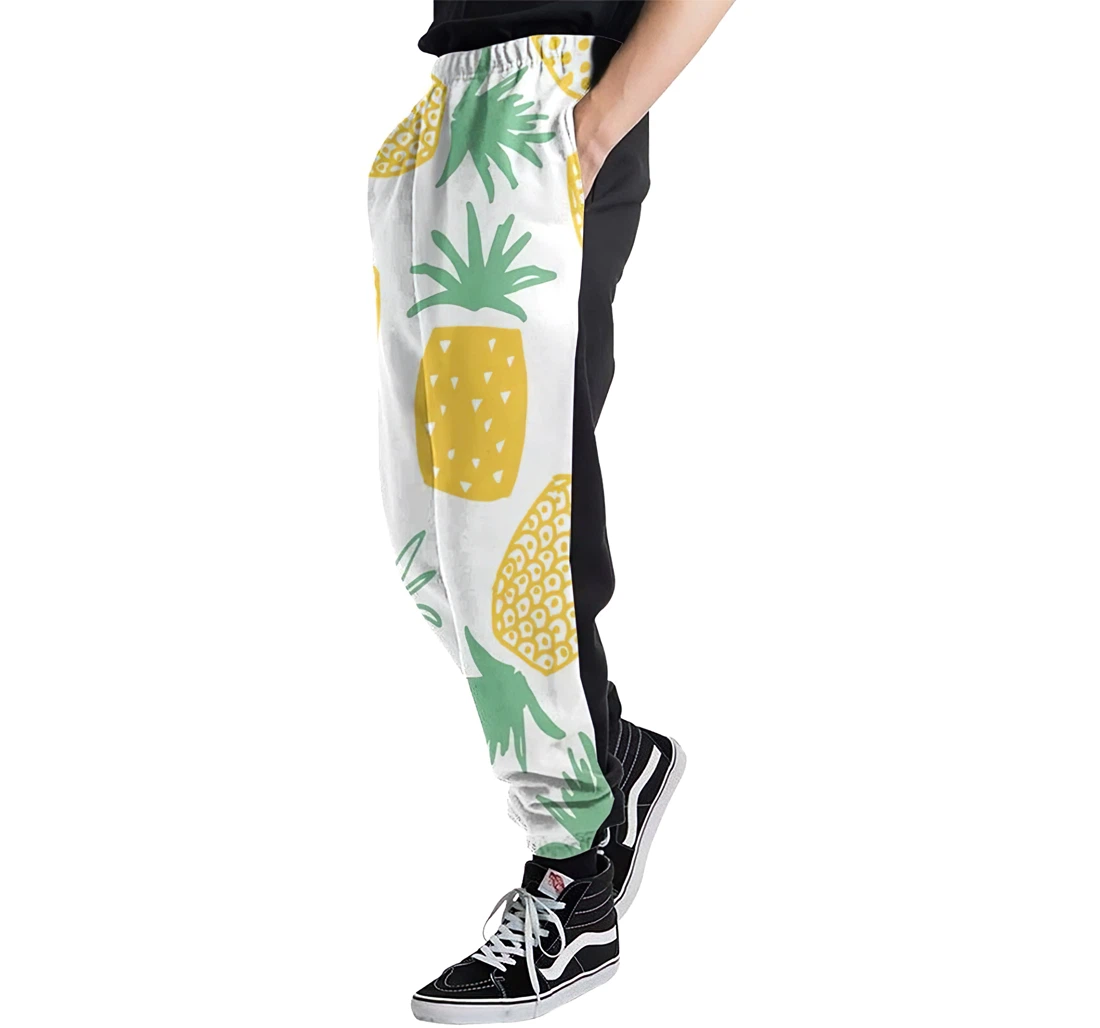 Pineapple Fruit Pattern Unisex 3d Graphic Jogger Pants Lightweight Comfortable Baggy Sweatpants With Drawstring Pockets White Sweatpant