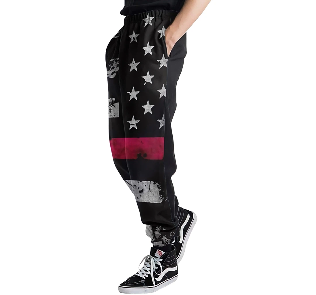 Flag Black Casual Hip Hop Trousers Length Jogger Pants Baggy Drawstring Sweatpants With Pockets Sweatpant