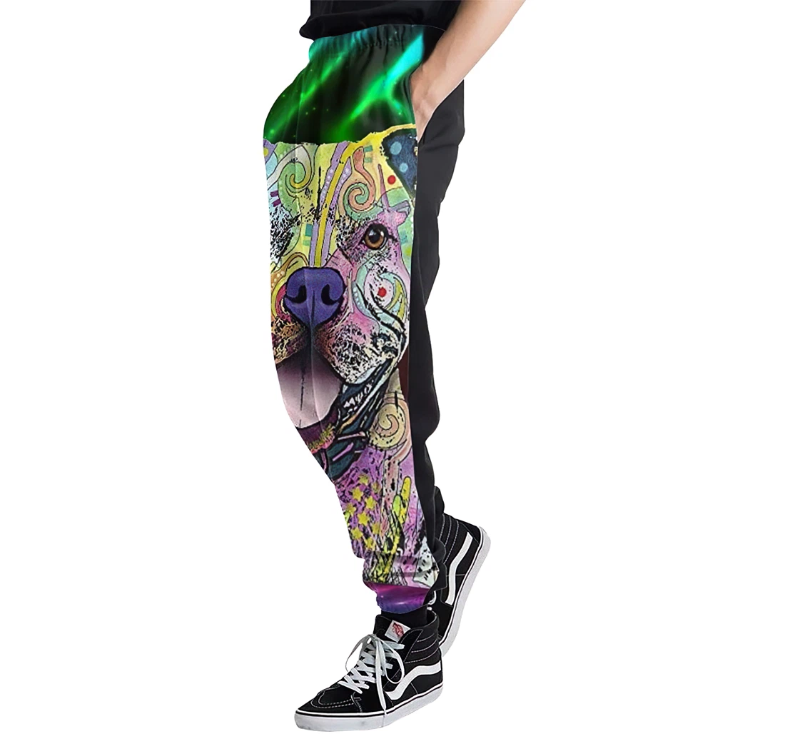 Color Dog Unisex 3d Graphic Jogger Pants Lightweight Comfortable Baggy Sweatpants With Drawstring Pockets Sweatpant