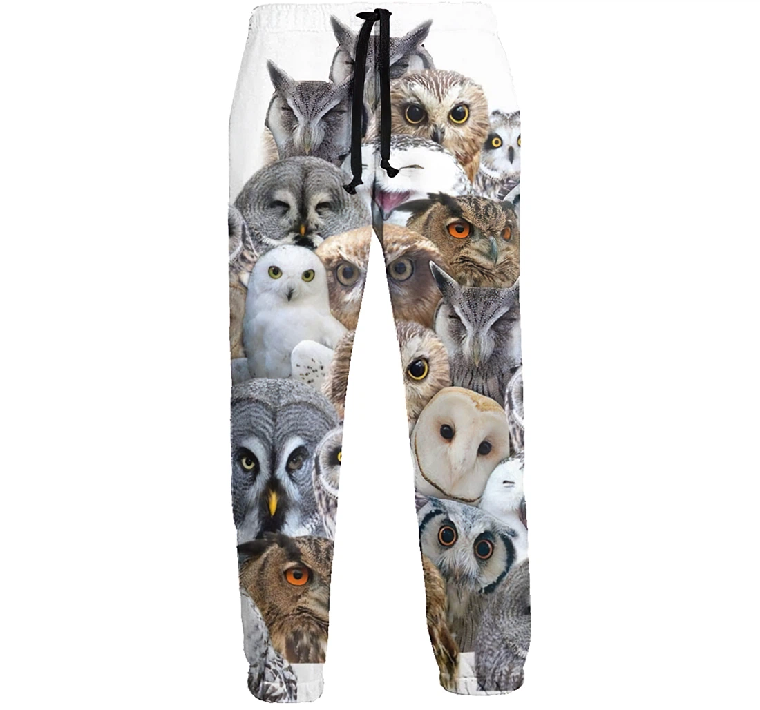 Owls Men's Colored Flowers Casual Hip Hop Trousers Length Jogger Pants Baggy Drawstring Sweatpants With Pockets Sweatpant