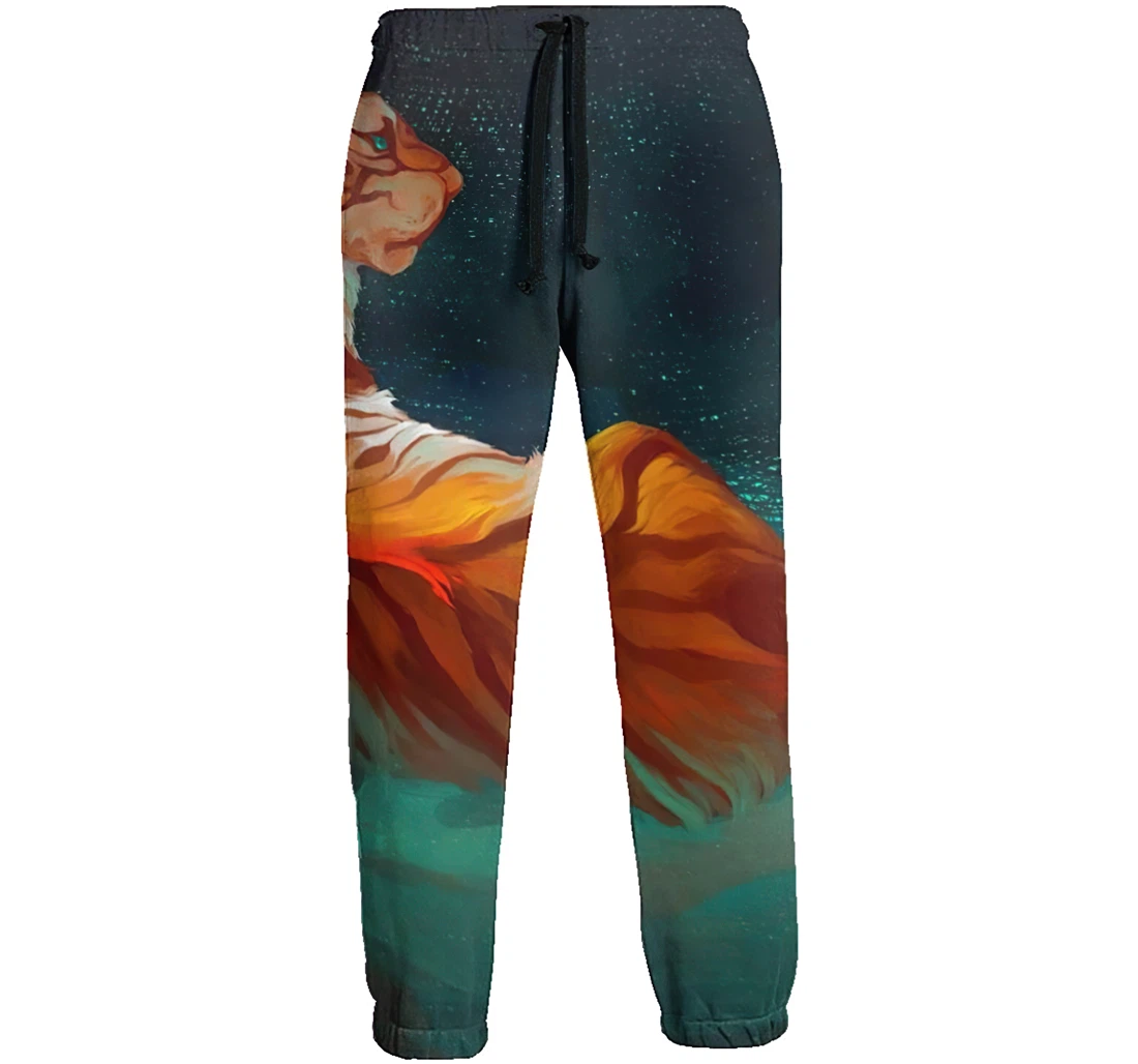 Orange Cartoon Tiger Casual Hip Hop Trousers Length Jogger Pants Baggy Drawstring Sweatpants With Pockets Sweatpant
