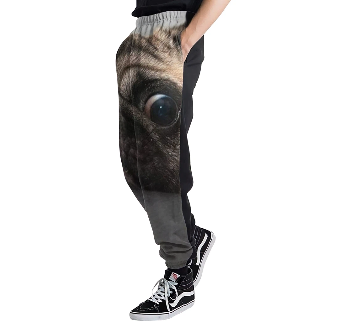 Cute Pug Casual Hip Hop Trousers Length Jogger Pants Baggy Drawstring Sweatpants With Pockets Sweatpant