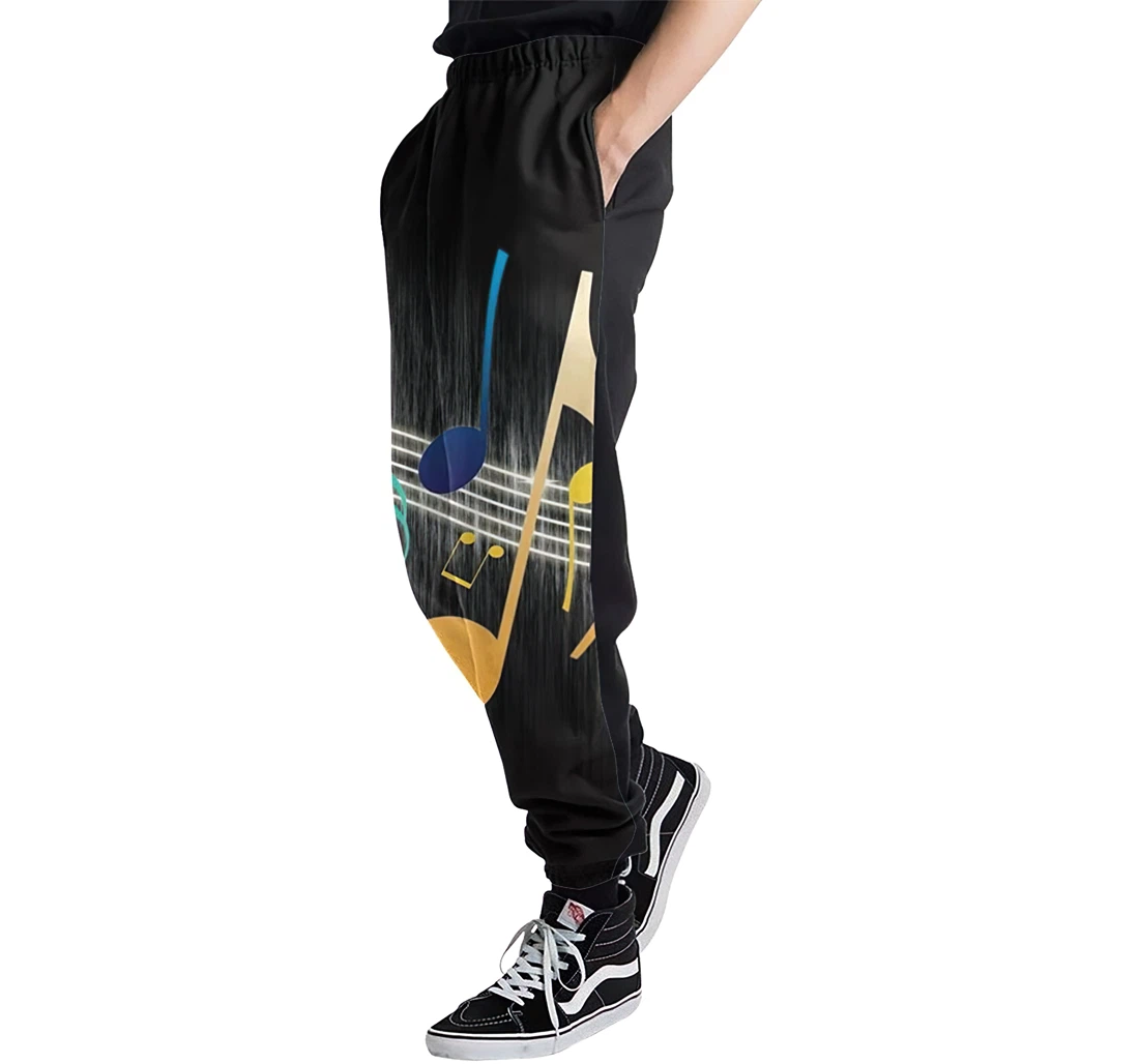 Music Notes Unisex 3d Graphic Jogger Pants Lightweight Comfortable Baggy Sweatpants With Drawstring Pockets Sweatpant