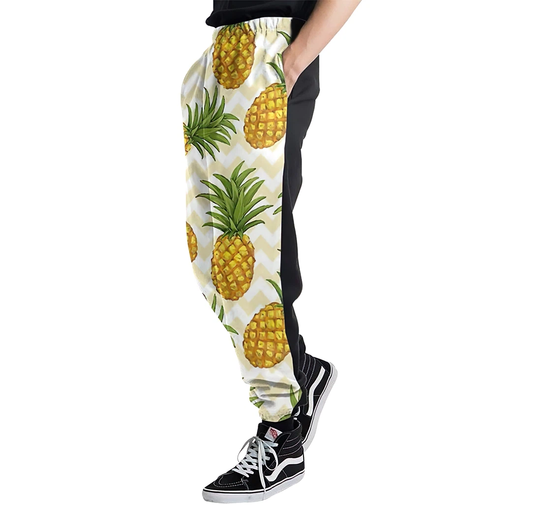 Pineapple Patterns Casual Hip Hop Trousers Length Jogger Pants Baggy Drawstring Sweatpants With Pockets Sweatpant