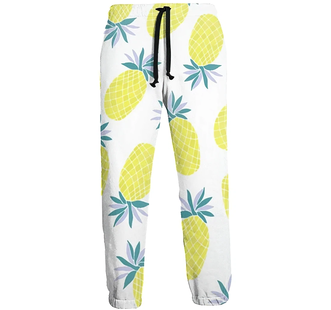 Pineapple1 Unisex 3d Graphic Jogger Pants Lightweight Comfortable Baggy Sweatpants With Drawstring Pockets White Sweatpant