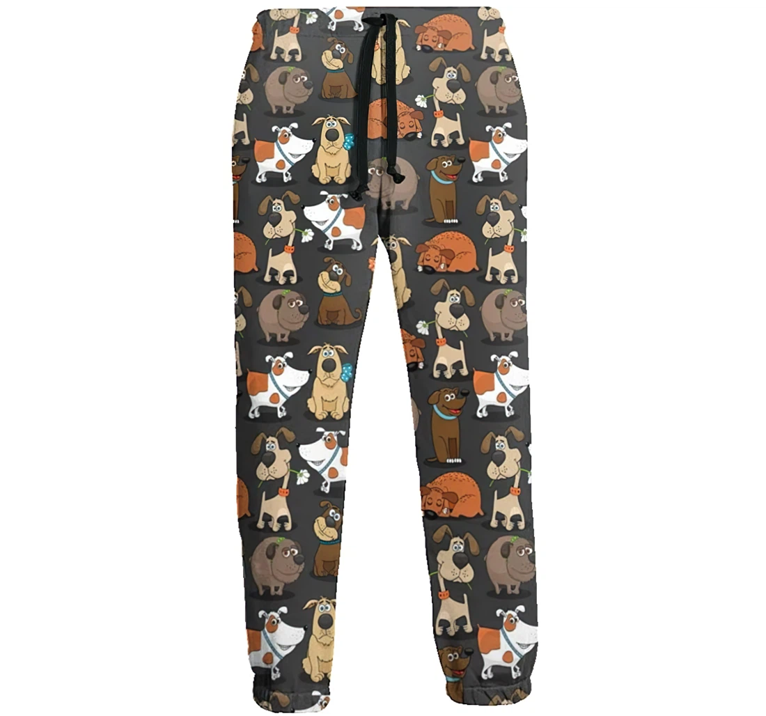 Dogs Pattern Casual Hip Hop Trousers Length Jogger Pants Baggy Drawstring Sweatpants With Pockets Sweatpant