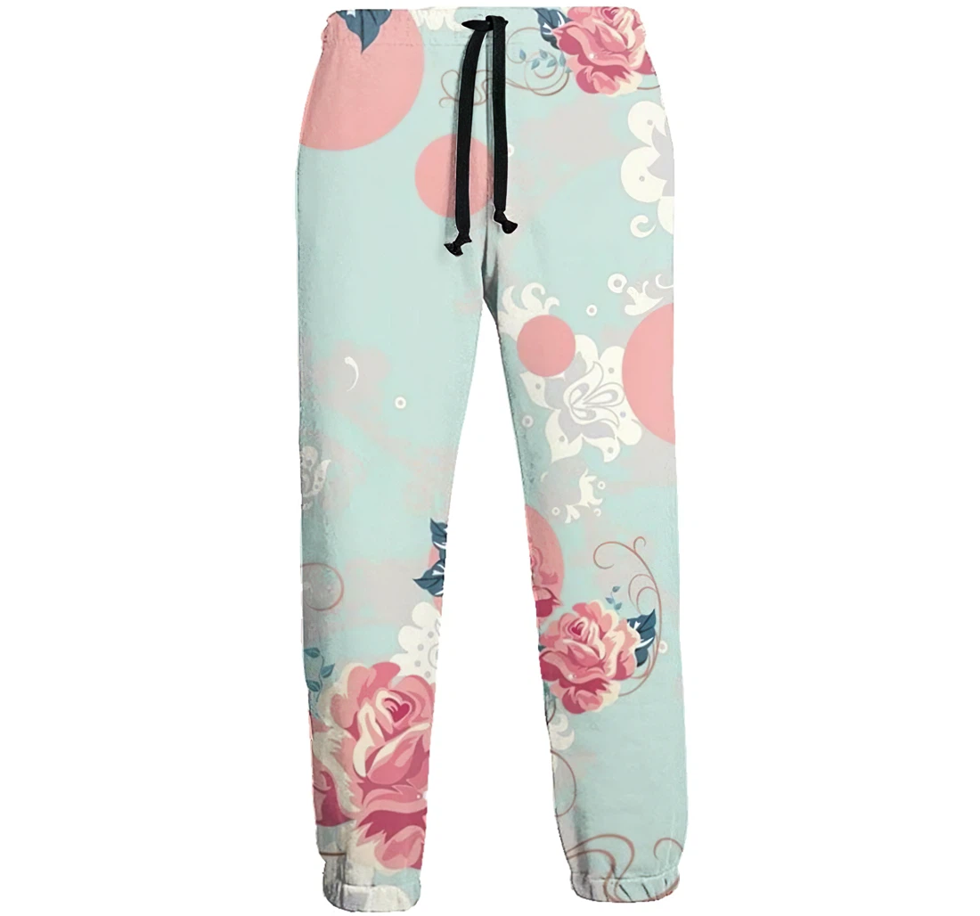 Flower Print Pattern Menwomen Sweatpants Funny Joggers Pants Sports Trousers With Drawstring Sweatpant