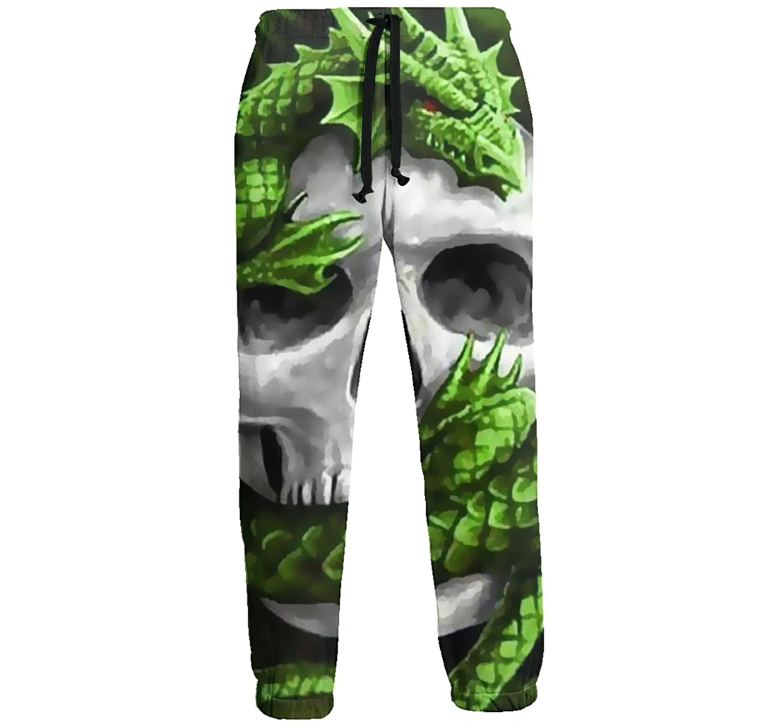 Green Dragon Skull Unisex 3d Graphic Jogger Pants Lightweight Comfortable Baggy Sweatpants With Drawstring Pockets Sweatpant