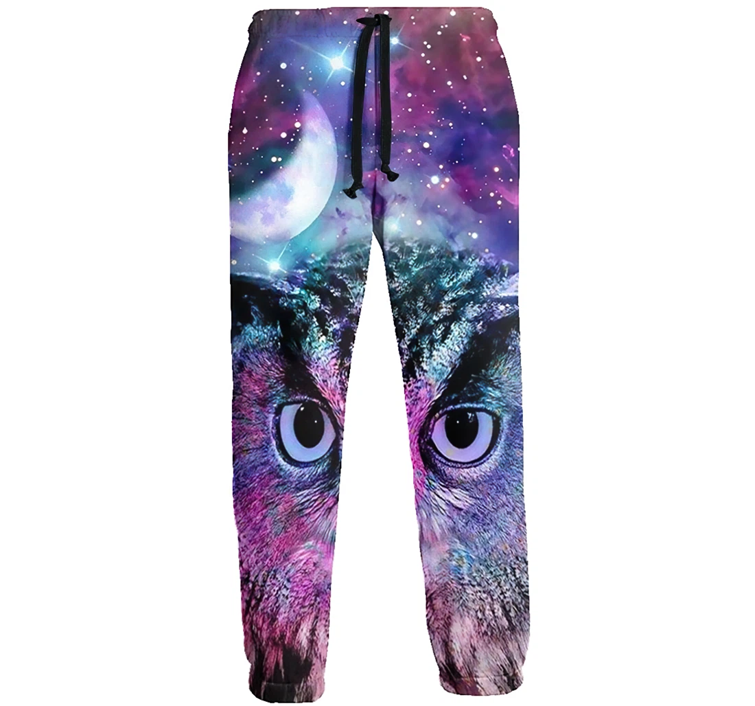 Owls Men's Colored Flowers Casual Hip Hop Trousers Length Jogger Pants Baggy Drawstring Sweatpants With Pockets Sweatpant