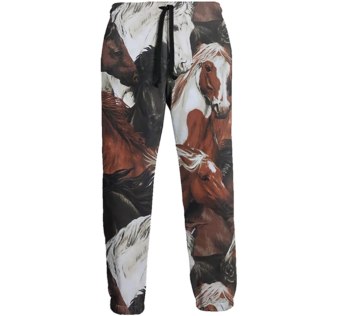 Horses Painting Unisex 3d Graphic Jogger Pants Lightweight Comfortable Baggy Sweatpants With Drawstring Pockets Sweatpant