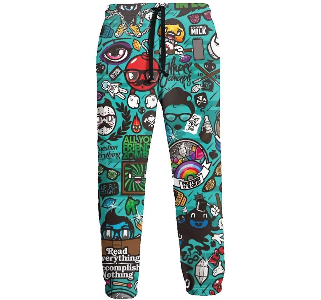 Indie Hipster Drawing Jogger Pants 3d Sweat Pants Hip Hop Garment Unisex Spring Sweatpants Sweatpant