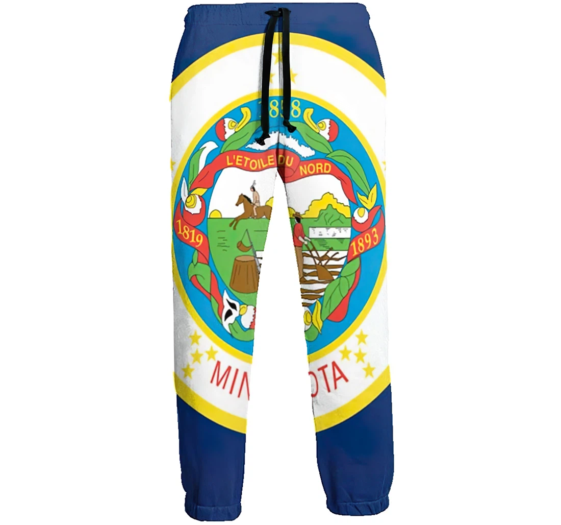 Flag Of Minnesota Casual Hip Hop Trousers Length Jogger Pants Baggy Drawstring Sweatpants With Pockets Sweatpant