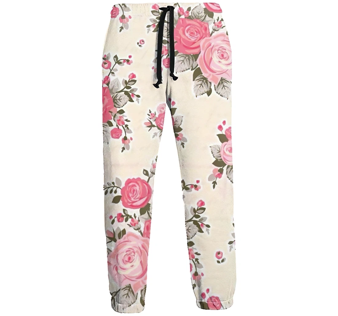 Floral Casual Hip Hop Trousers Length Jogger Pants Baggy Drawstring Sweatpants With Pockets Sweatpant