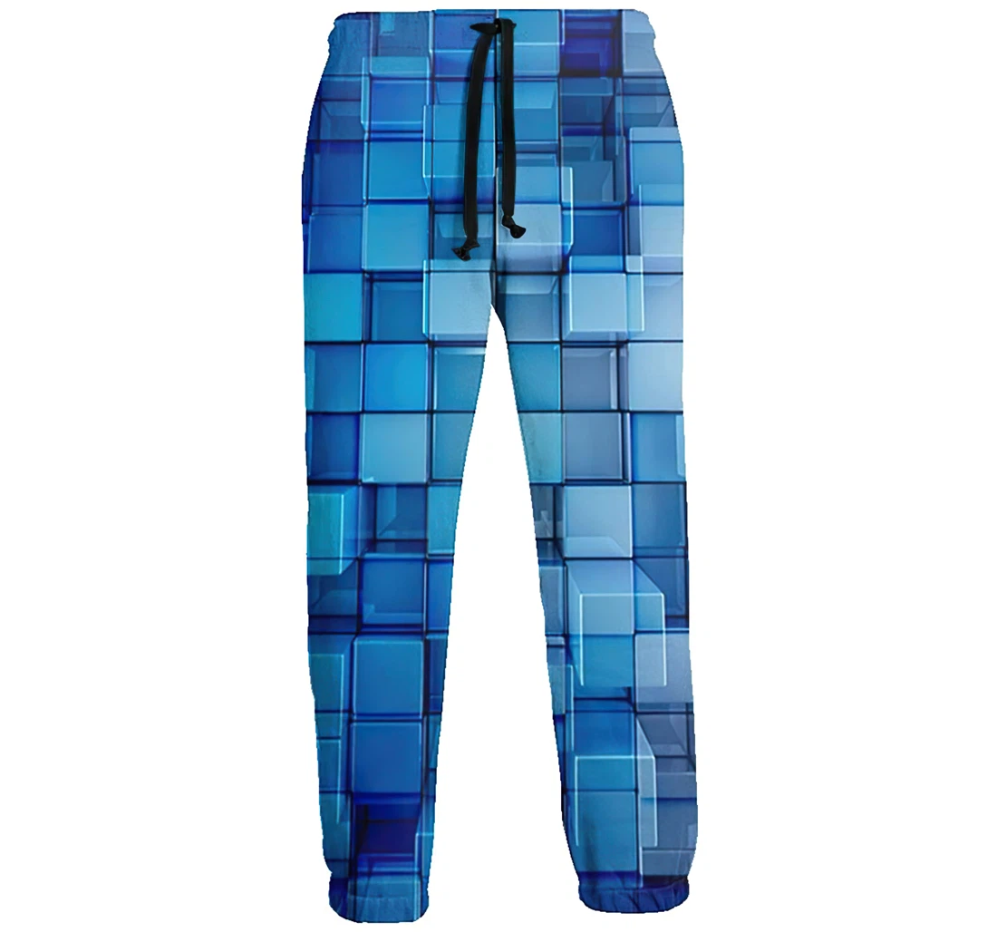 Blueback Ground Art Creative Cubes Jogger Pants 3d Sweat Pants Hip Hop Garment Unisex Spring Sweatpants Sweatpant