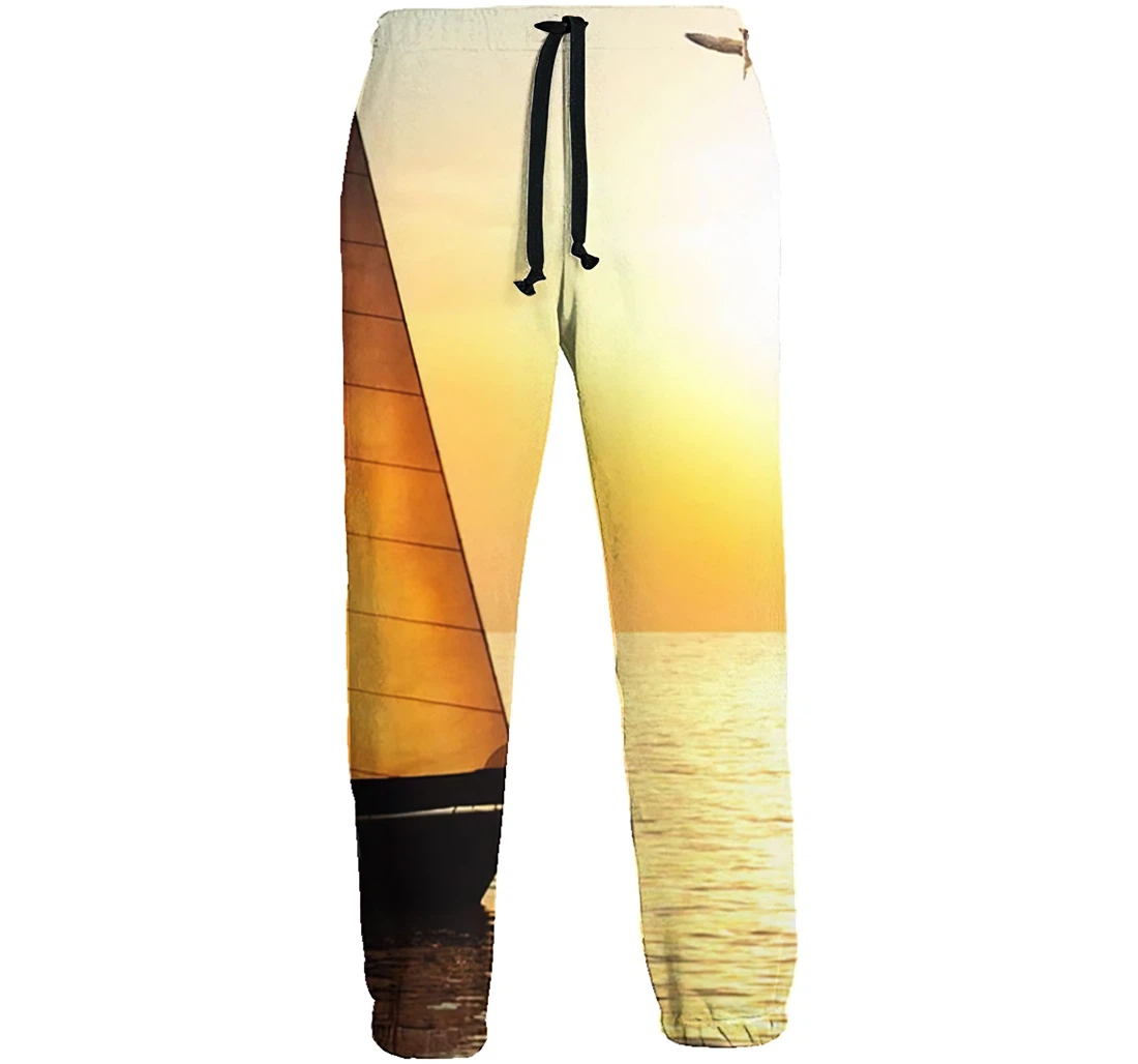 Sailboats At Sunset Menwomen Sweatpants Funny Joggers Pants Sports Trousers With Drawstring Sweatpant