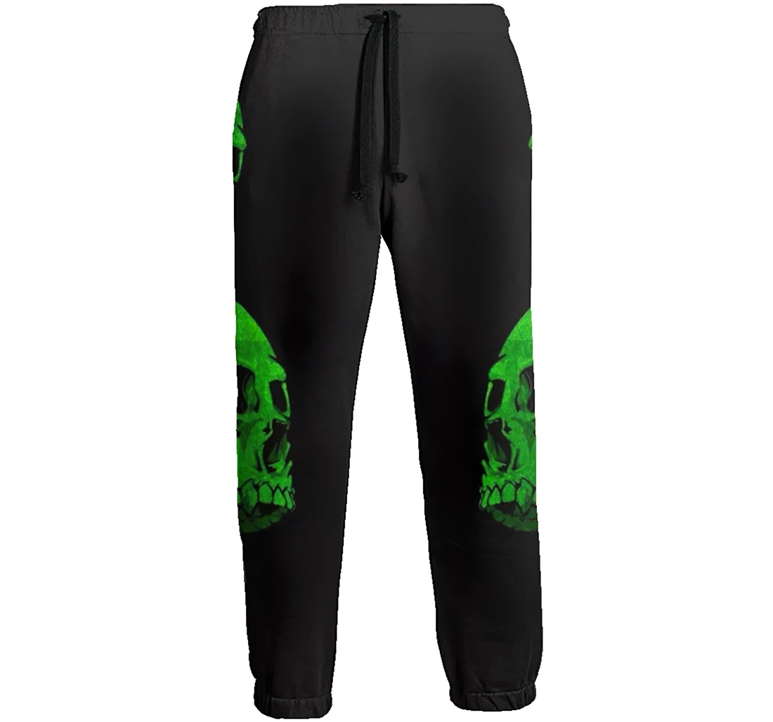 Green Skulls Unisex 3d Graphic Jogger Pants Lightweight Comfortable Baggy Sweatpants With Drawstring Pockets Sweatpant