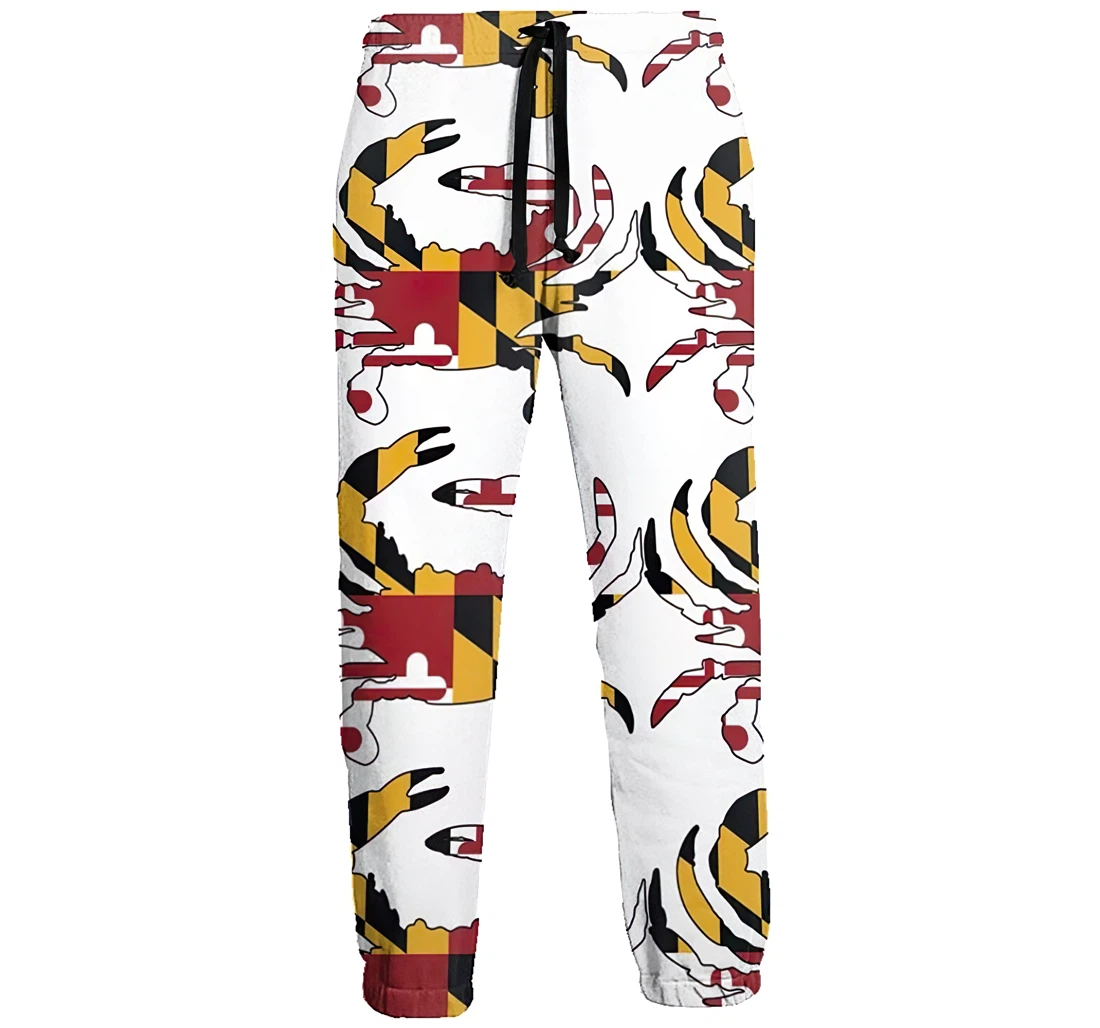 Crab Flag Casual Hip Hop Trousers Length Jogger Pants Baggy Drawstring Sweatpants With Pockets Sweatpant