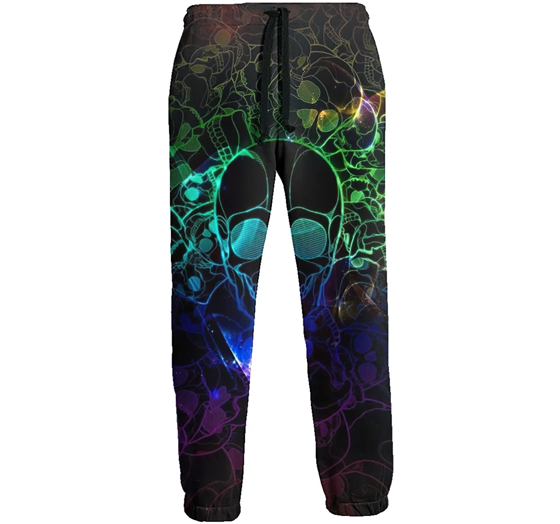 Neon Skulls Menwomen Sweatpants Funny Joggers Pants Sports Trousers With Drawstring Sweatpant