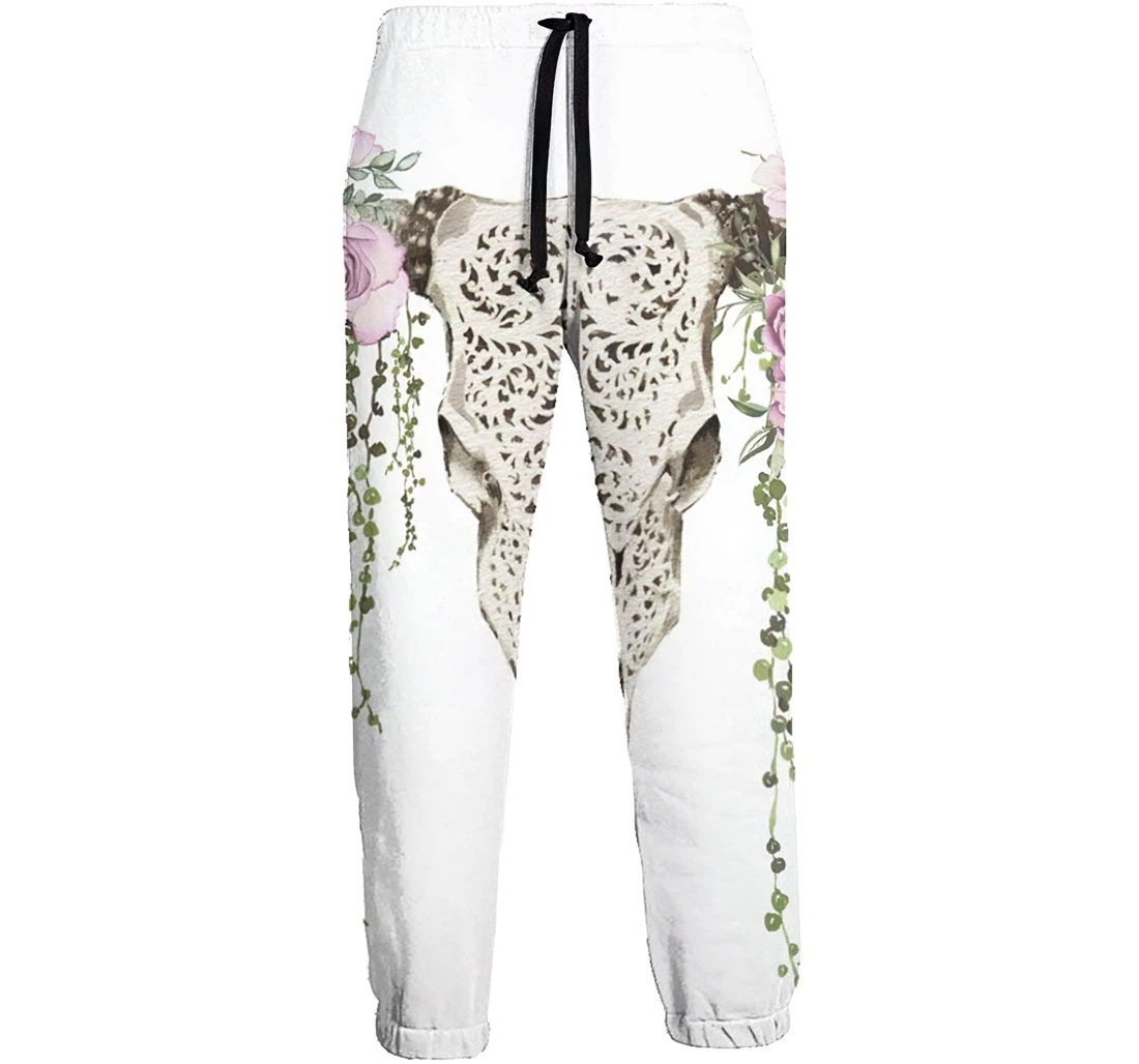 Cow Skulls And Flowers Jogger Pants 3d Sweat Pants Hip Hop Garment Unisex Spring Sweatpants Sweatpant