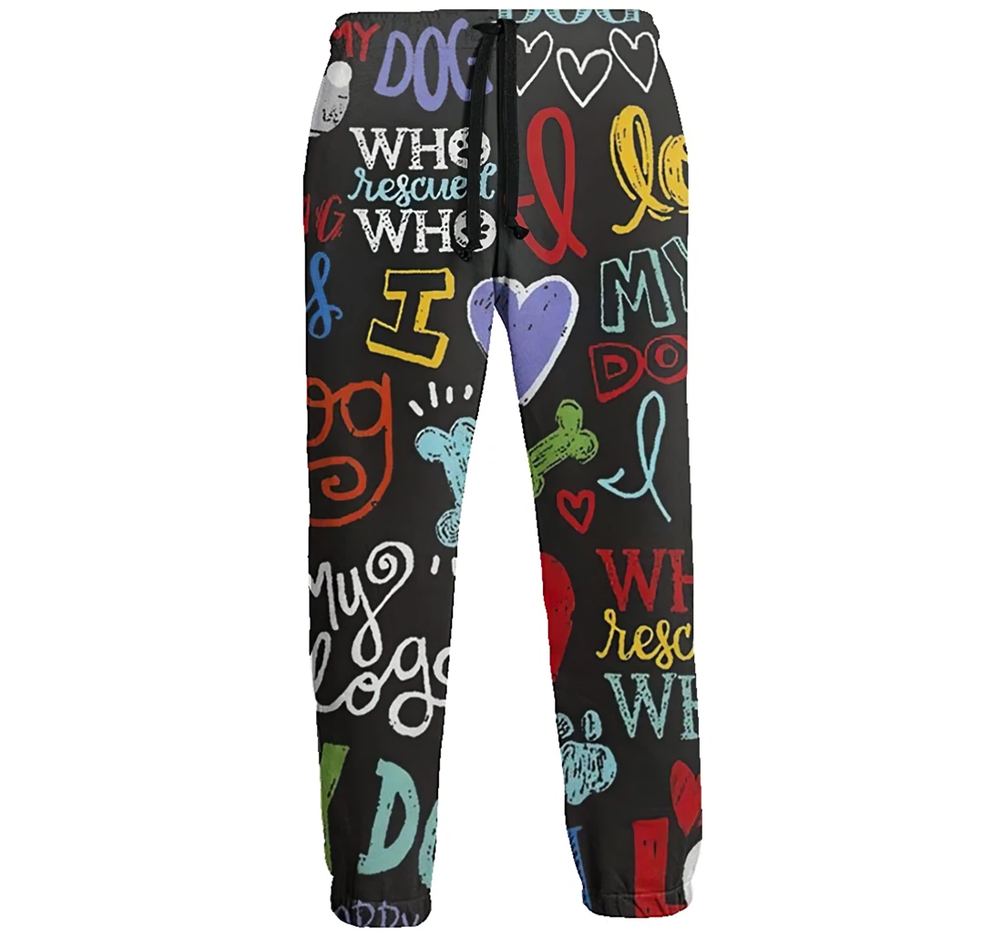 Gail Black I Love My Dog Jogger Pants 3d Sweat Pants Hip Hop Garment Unisex Spring Sweatpants Sweatpant