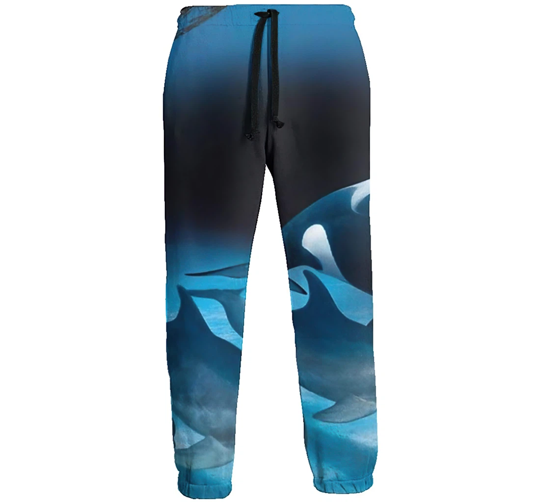 Peaceful Whale And Dolphin Menwomen Sweatpants Funny Joggers Pants Sports Trousers With Drawstring Sweatpant