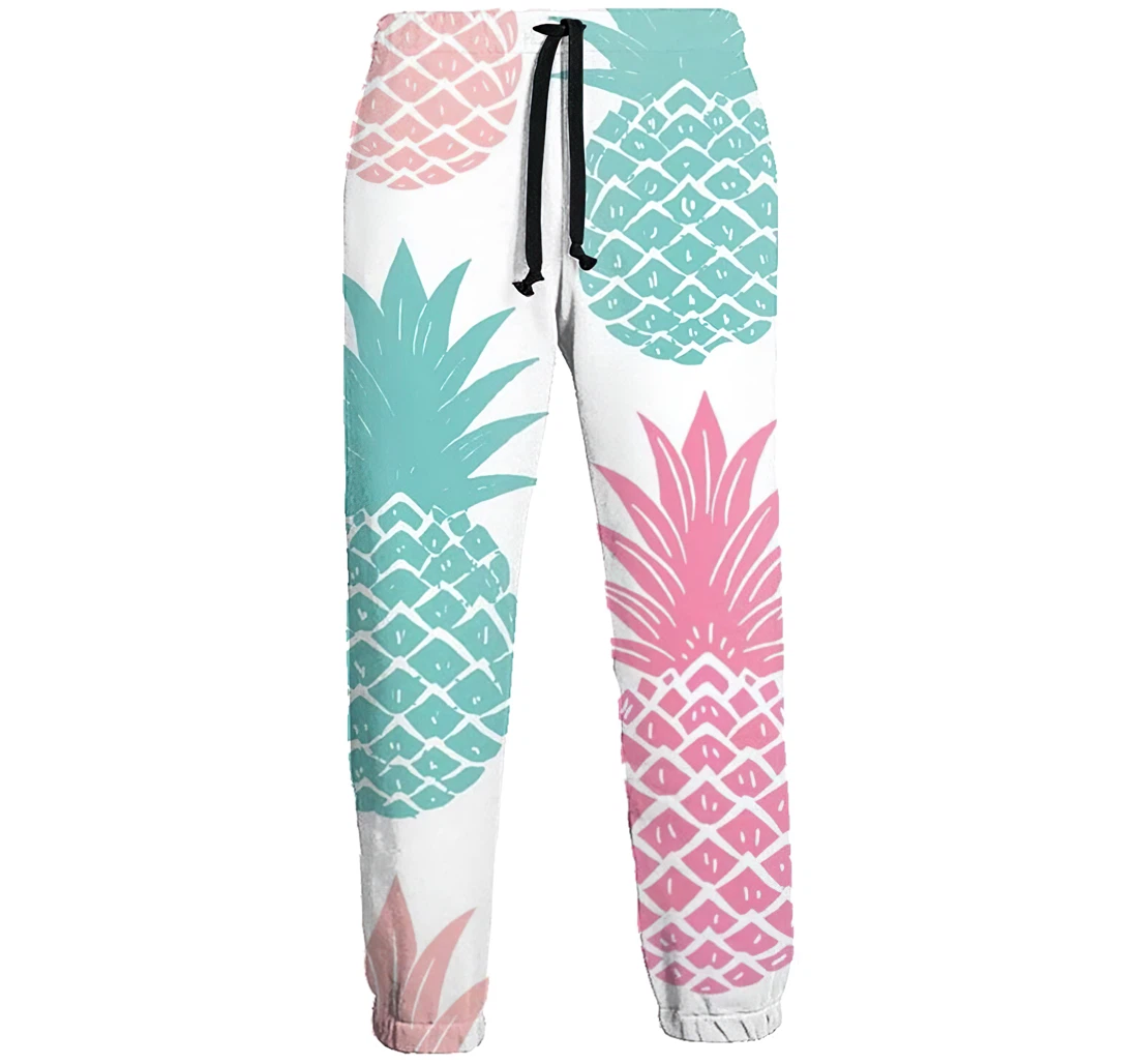 Pineapple Unisex 3d Graphic Jogger Pants Lightweight Comfortable Baggy Sweatpants With Drawstring Pockets White Sweatpant