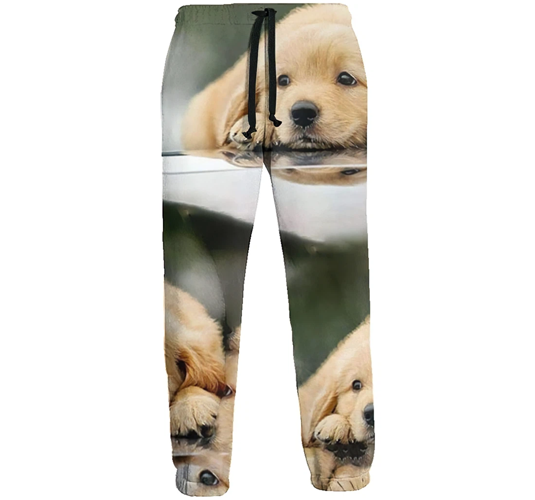 Golden Retriever Puppies Casual Hip Hop Trousers Length Jogger Pants Baggy Drawstring Sweatpants With Pockets Sweatpant