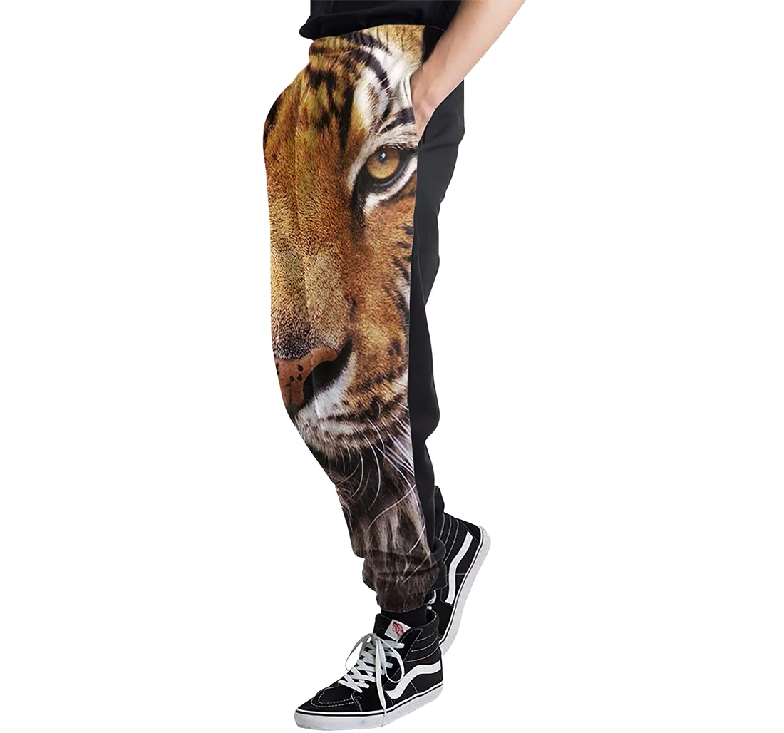 Animal Tiger Face Casual Hip Hop Trousers Length Jogger Pants Baggy Drawstring Sweatpants With Pockets Sweatpant