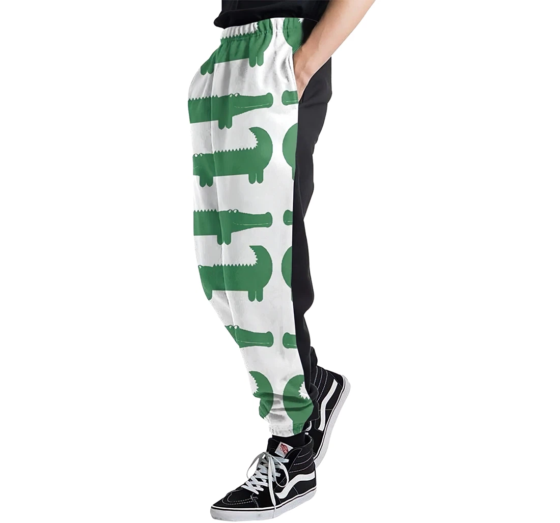 Cartoon Green Alligator Menwomen Sweatpants Funny Joggers Pants Sports Trousers With Drawstring Sweatpant