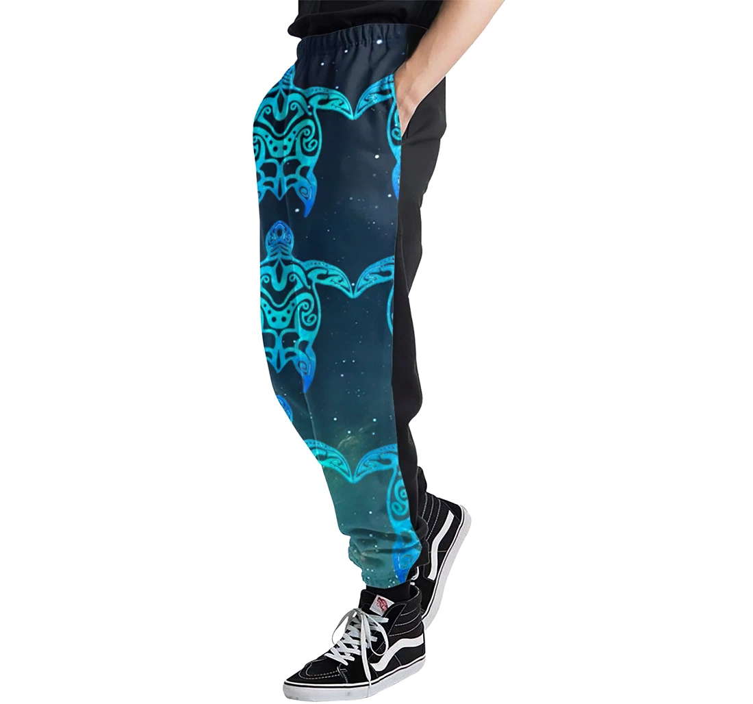 Sea Turtle 2 Men's Swedish Flag Casual Hip Hop Trousers Length Jogger Pants Baggy Drawstring Sweatpants With Pockets Sweatpant