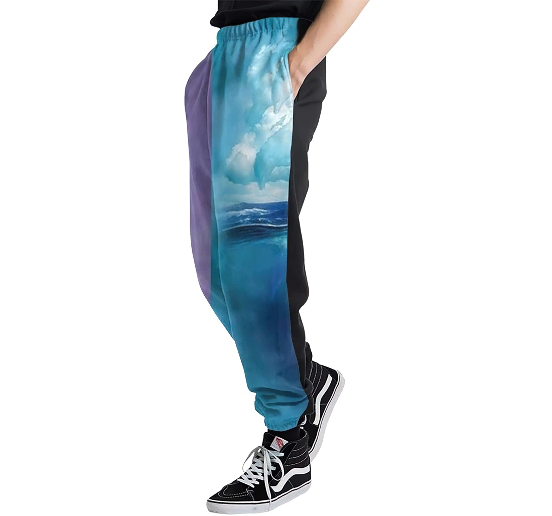 Dolphins Animals Moon Casual Hip Hop Trousers Length Jogger Pants Baggy Drawstring Sweatpants With Pockets Sweatpant