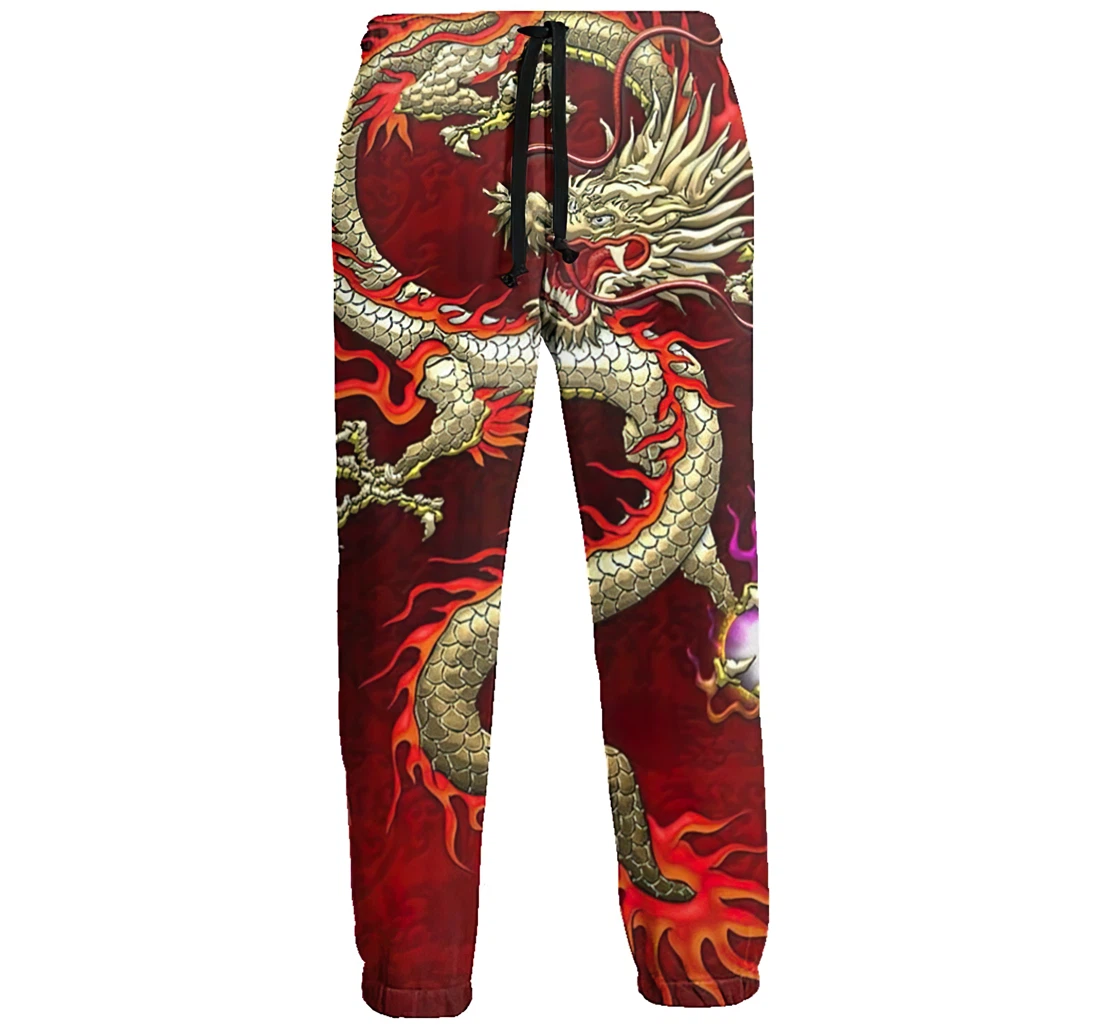 Red Dragon Men's Colored Flowers Casual Hip Hop Trousers Length Jogger Pants Baggy Drawstring Sweatpants With Pockets Sweatpant