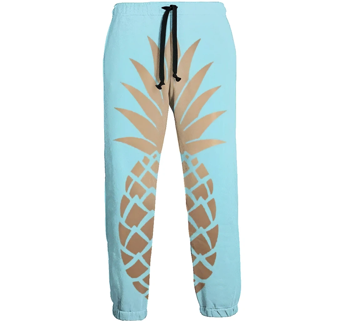 Rose Gold Pineapple Casual Hip Hop Trousers Length Jogger Pants Baggy Drawstring Sweatpants With Pockets Sweatpant