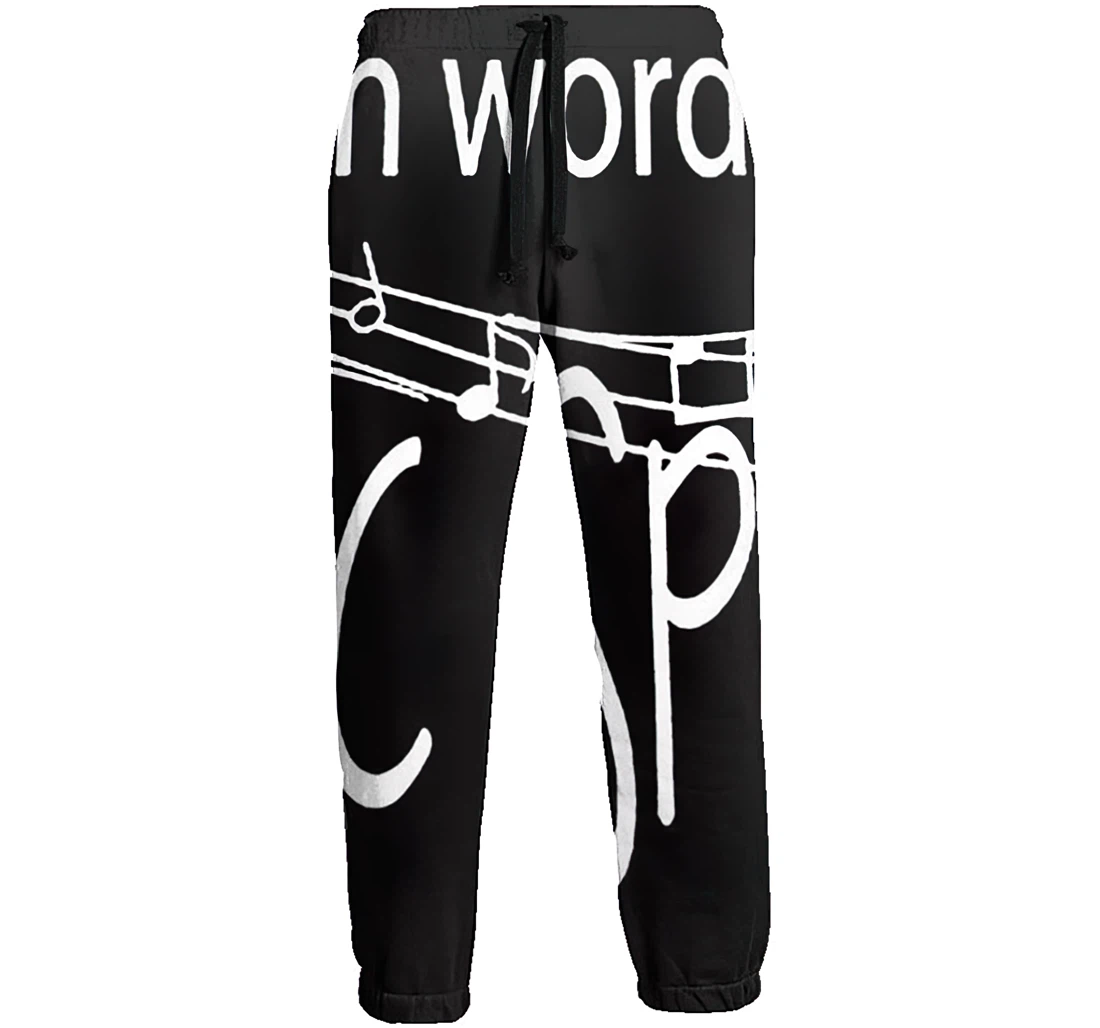When Words Fail Music Speaks Casual Hip Hop Trousers Length Jogger Pants Baggy Drawstring Sweatpants With Pockets Sweatpant