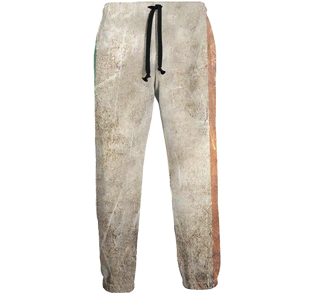 Vintage Aged Irish Flag Casual Hip Hop Trousers Length Jogger Pants Baggy Drawstring Sweatpants With Pockets Sweatpant