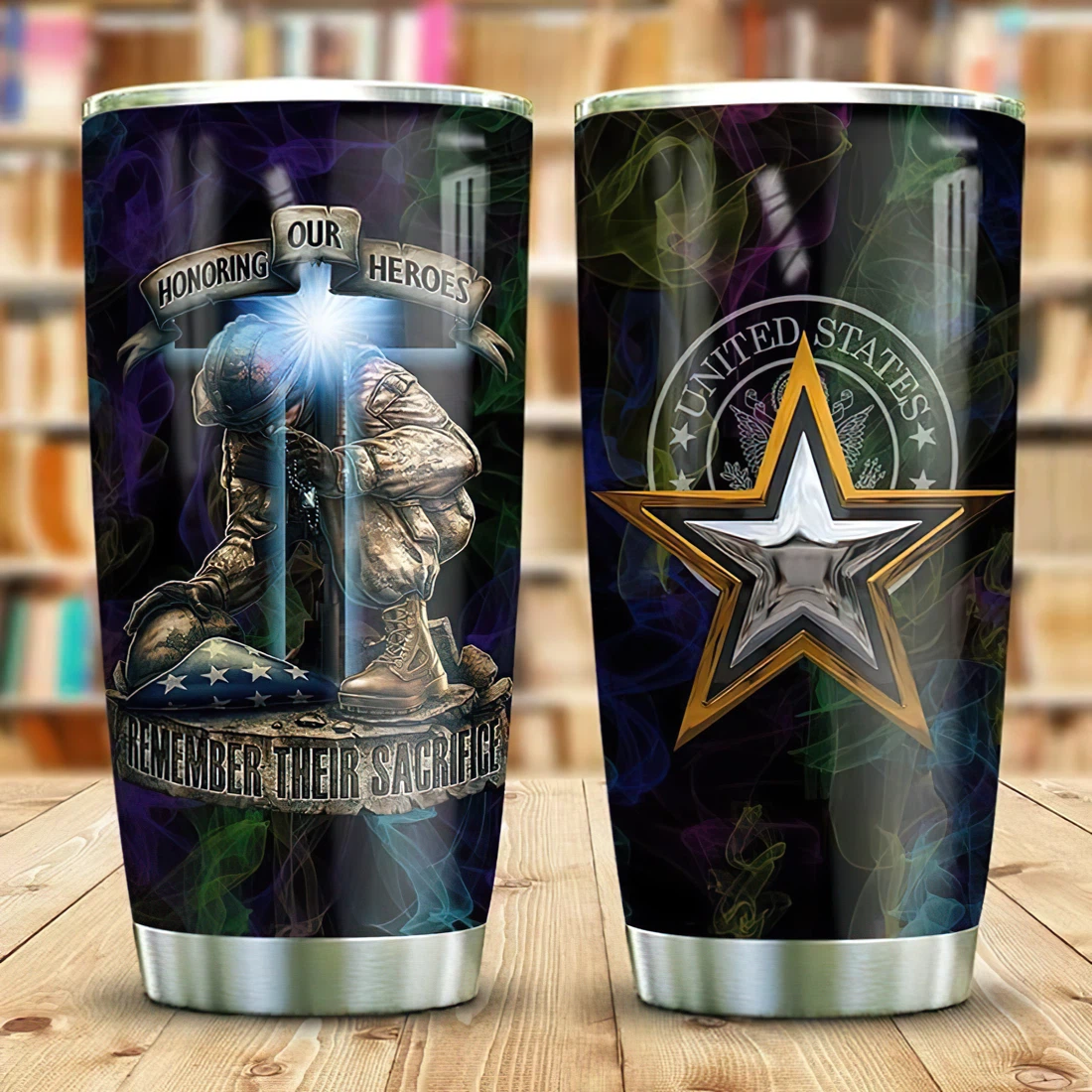 Honoring Our Heroes Veteran Remember Their Sacrifice Tumbler 20 Oz Or 30 Oz With Lids Travel Mug