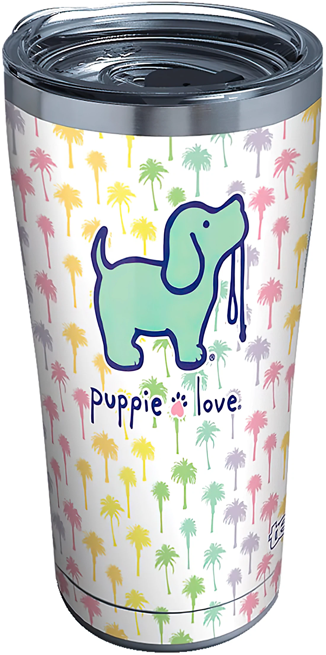 Puppie Love - Rainbow Palm Triple Walled Insulated Tumbler, 20oz, 30oz