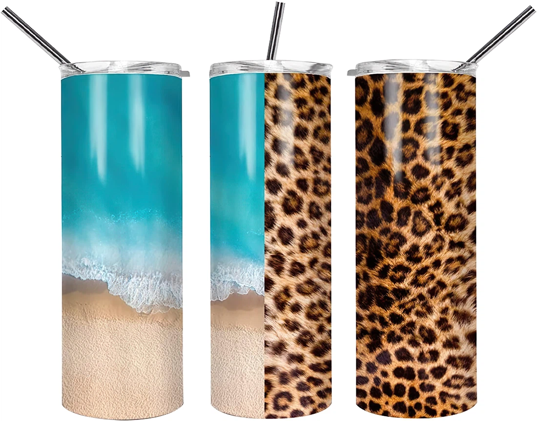 Tumblers 17 Oz Glitter  skinny tumbler leopard beach wrap tapered straight