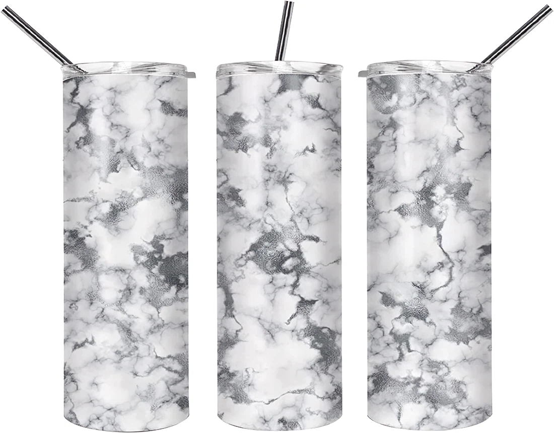 Tumblers 17 Oz Glitter  skinny tumbler grey marble wrap tapered straight