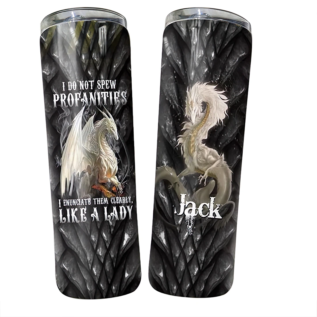 Personalized Name Profanities Enunciate Them Clearly Tumbler 17 Oz Glitter with Lid and Plastic Straws Travel Mug