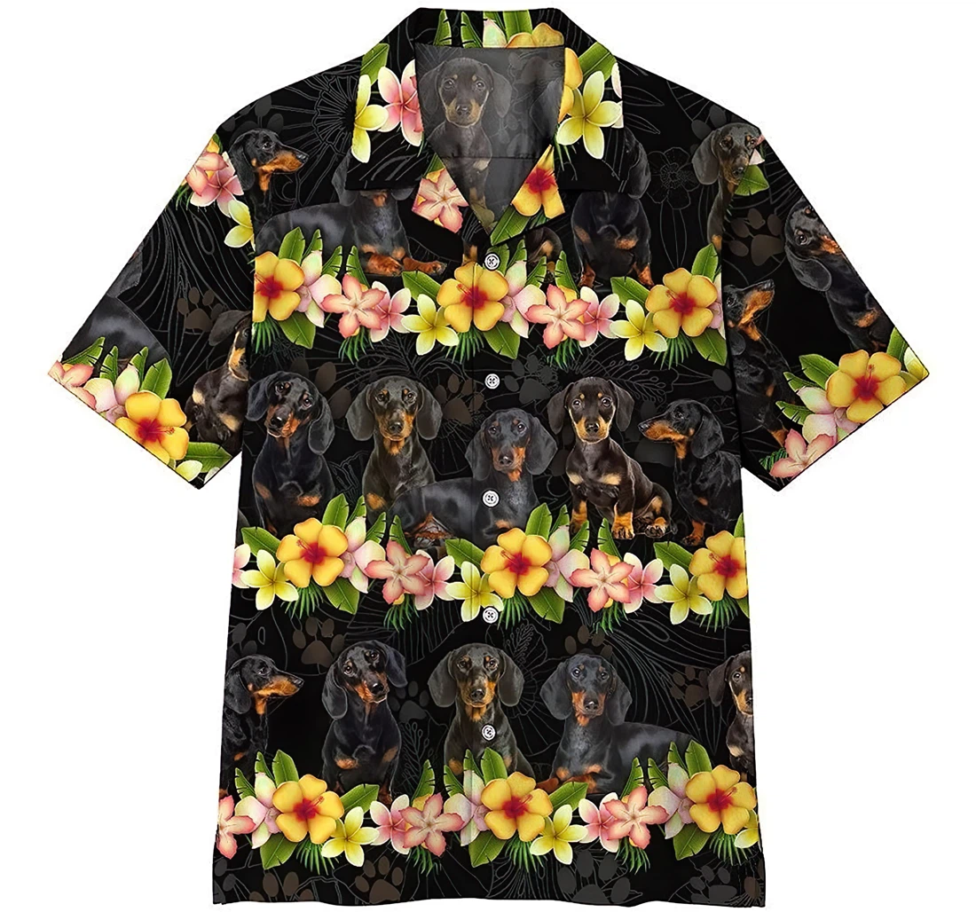 Personalized Dachshund Soft And Hawaiian Shirt, Button Up Aloha Shirt For Men, Women