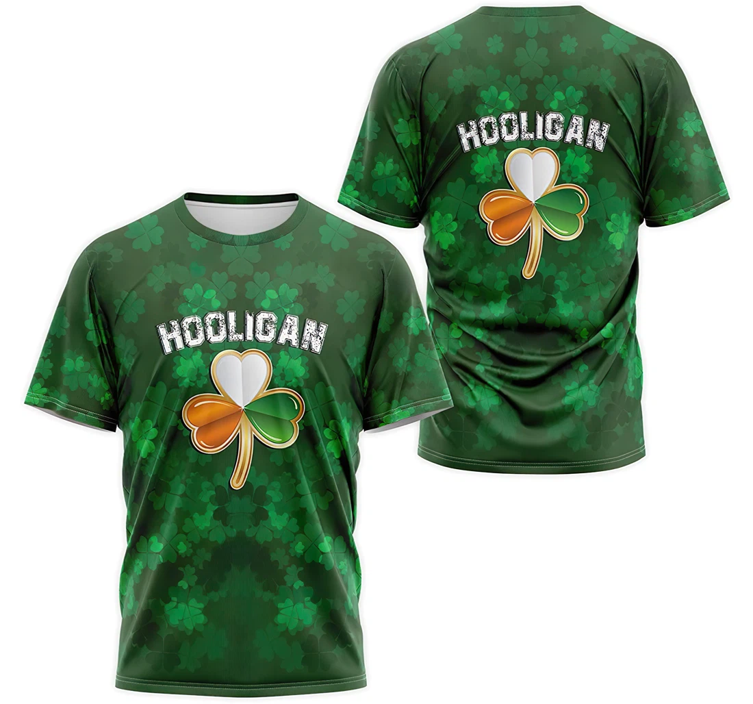 T-Shirt, Hoodie - Saint Patrick's Day Hooligan Clover Pattern 3D Printed