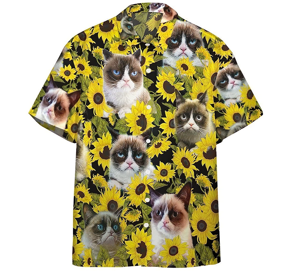 Grumpy Cat Soft And Hawaiian Shirt, Button Up Aloha Shirt For Men, Women