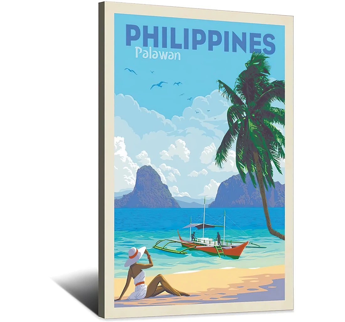 Vintage Travel Philippines Hd Printed Poster, Framed Canvas, Wall Art