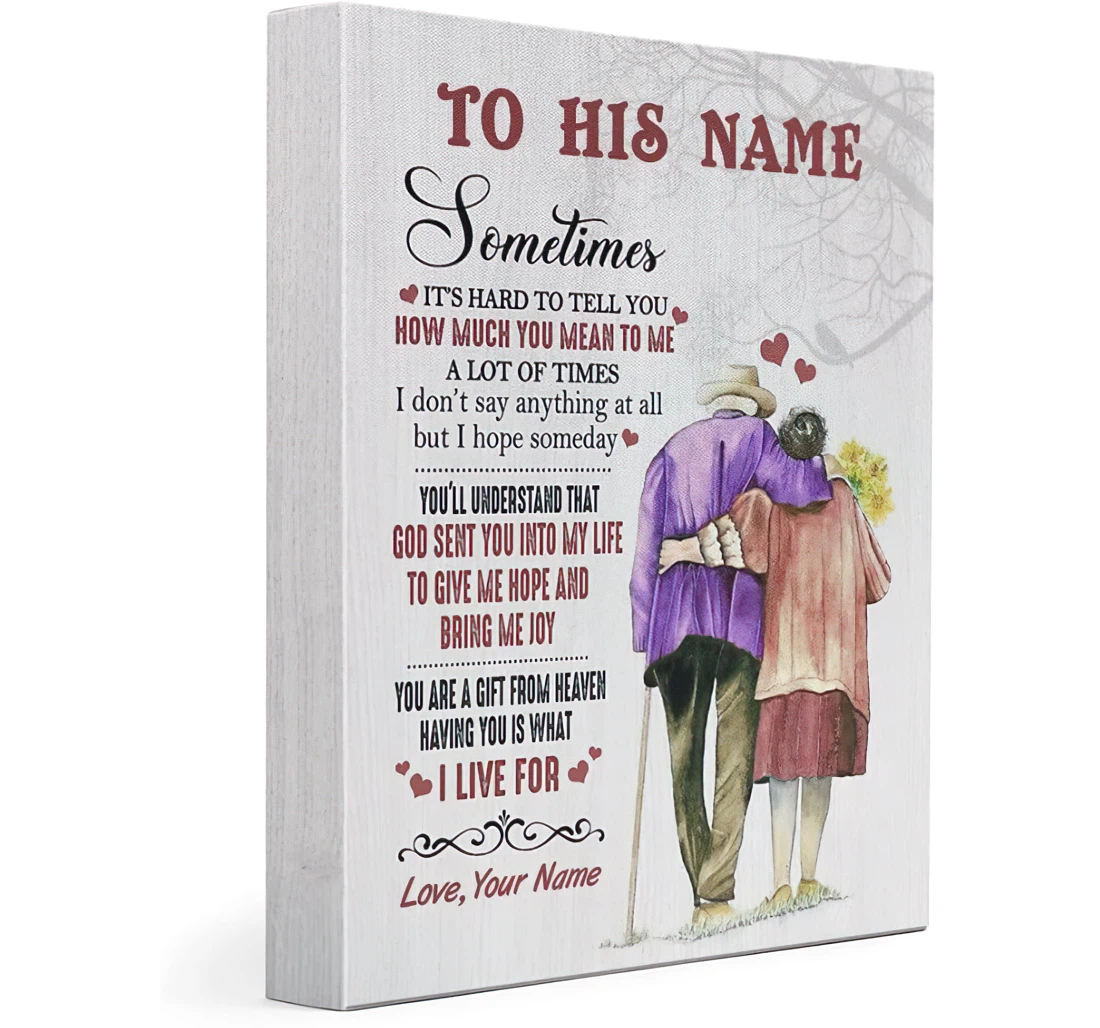 Personalize To His Name Sometime How Much You Mean To Me Printed Poster, Framed Canvas, Wall Art