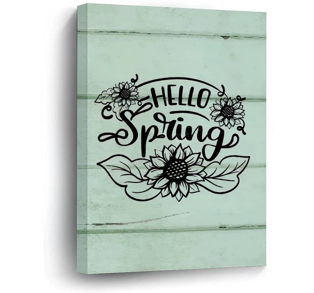 Hello Spring Printed Poster, Framed Canvas, Wall Art