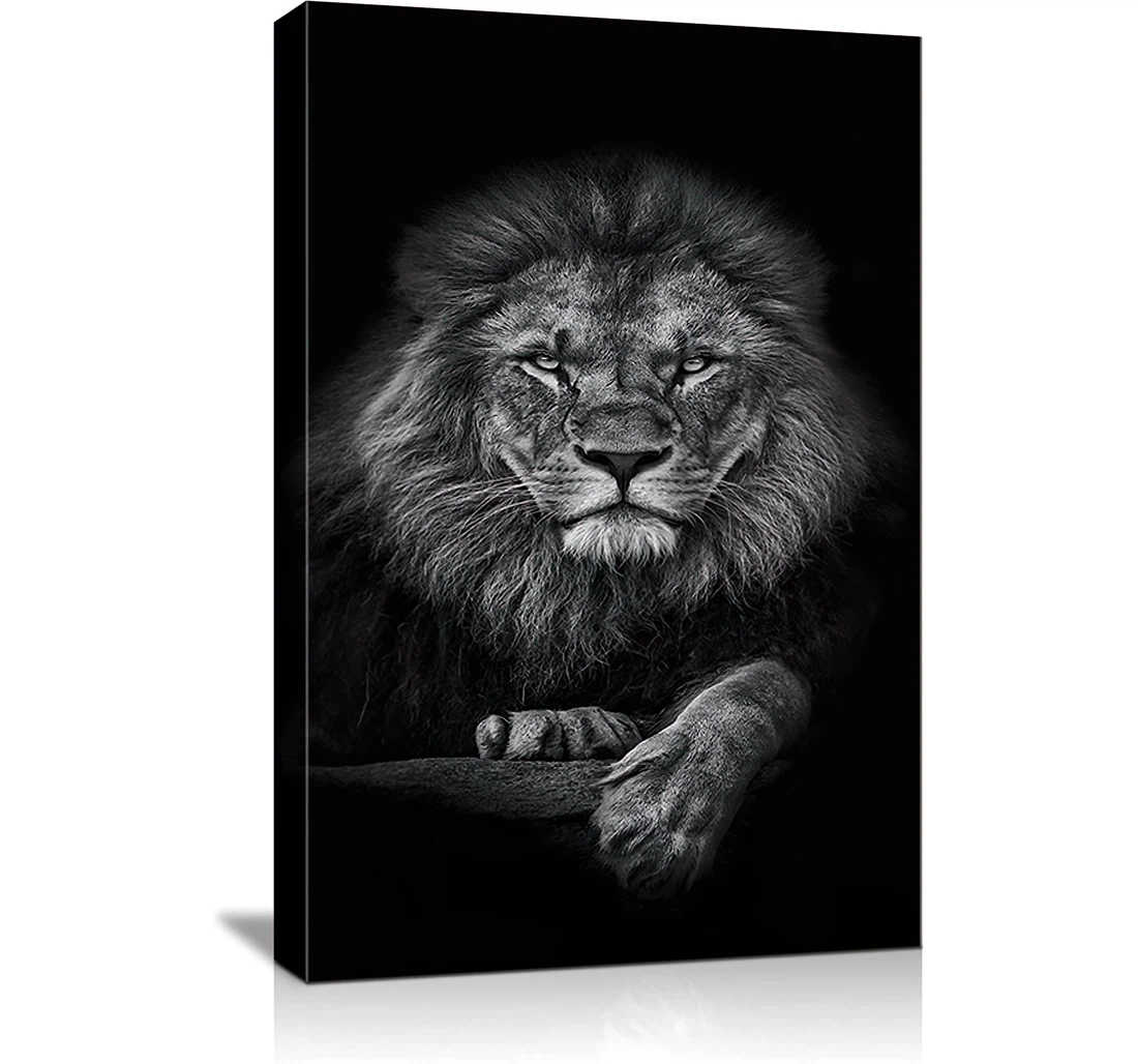 Lion Printed Poster, Framed Canvas, Wall Art